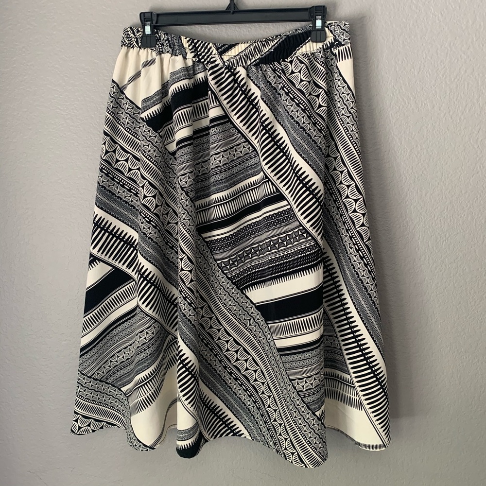 Black & White Geometric A-Line Skirt